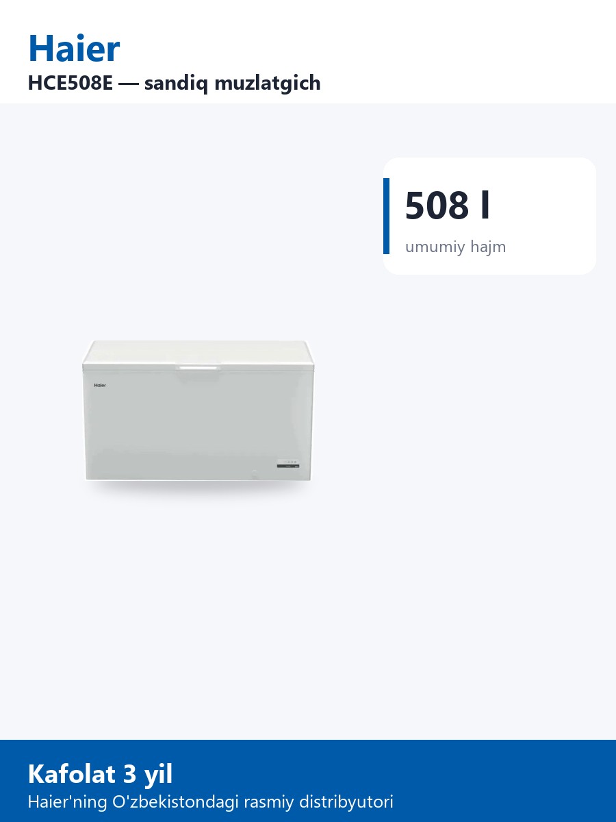 Haier HCE508E sandiq muzlatgich